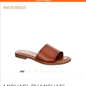 MICHAEL BY MICHAEL SHANNON WOMENS DEMI SLIDE SANDAL - COGNAC